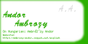 andor ambrozy business card